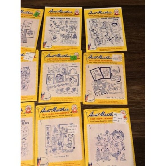 Set Of 11 Unopened New Aunt Martha's Hot Iron Transfer Designs - Picture 2 of 3